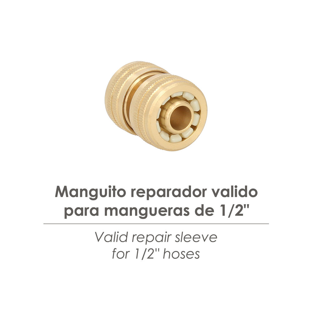 Reparador laton para mangueras 1/2". Blister 1 pieza
