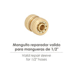 Reparador laton para mangueras 1/2". Blister 1 pieza