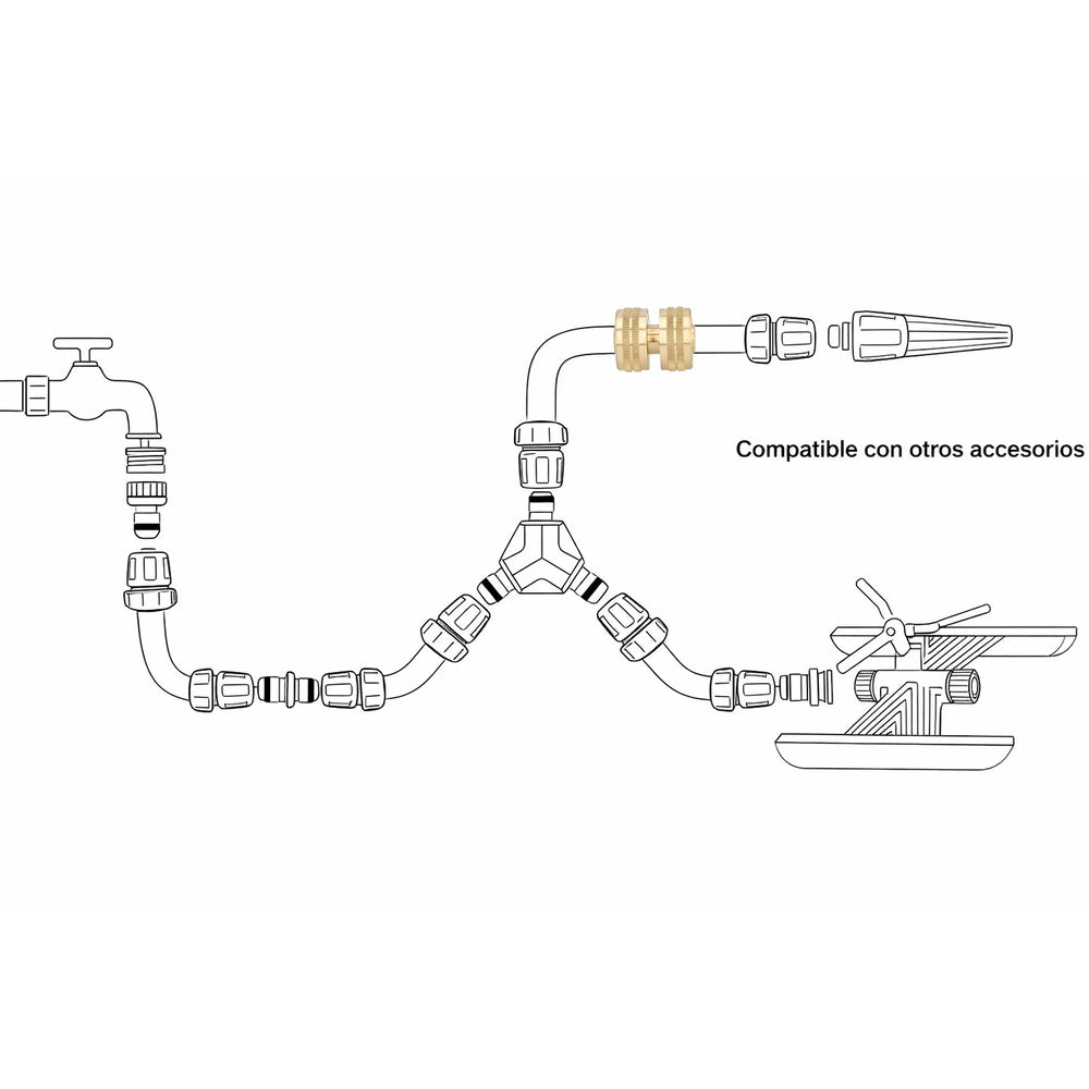 Reparador laton para mangueras 1/2". Blister 1 pieza