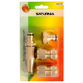 Conjunto de rega de 4 peças para mangueiras de 1/2" fabricado em latão.
