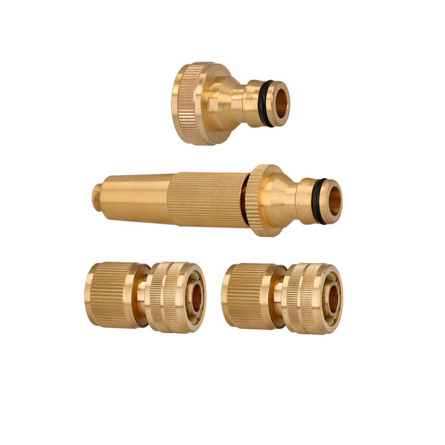 Set riego 4 piezas para mangueras 1/2" fabricado en laton