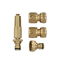 Set riego 4 piezas para mangueras 1/2" fabricado en laton.