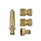 Set riego 4 piezas para mangueras 1/2" fabricado en laton.