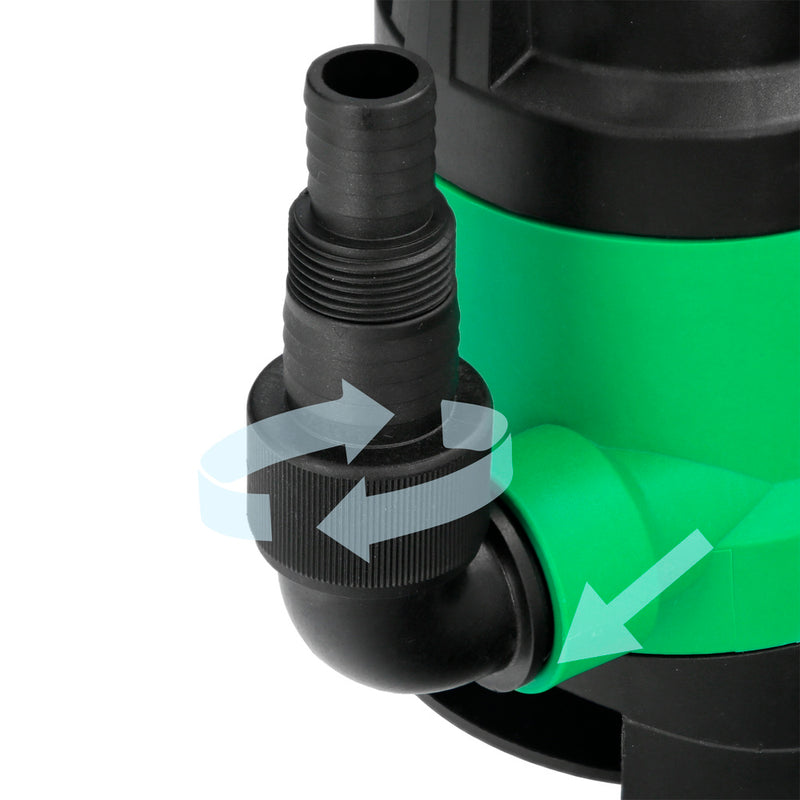 Bomba aguas sucias sumergible 450 w. 8.000 lts/hora, profundidad 5  mts, elevación 5,5 mts. particulas max. ø 30 mm