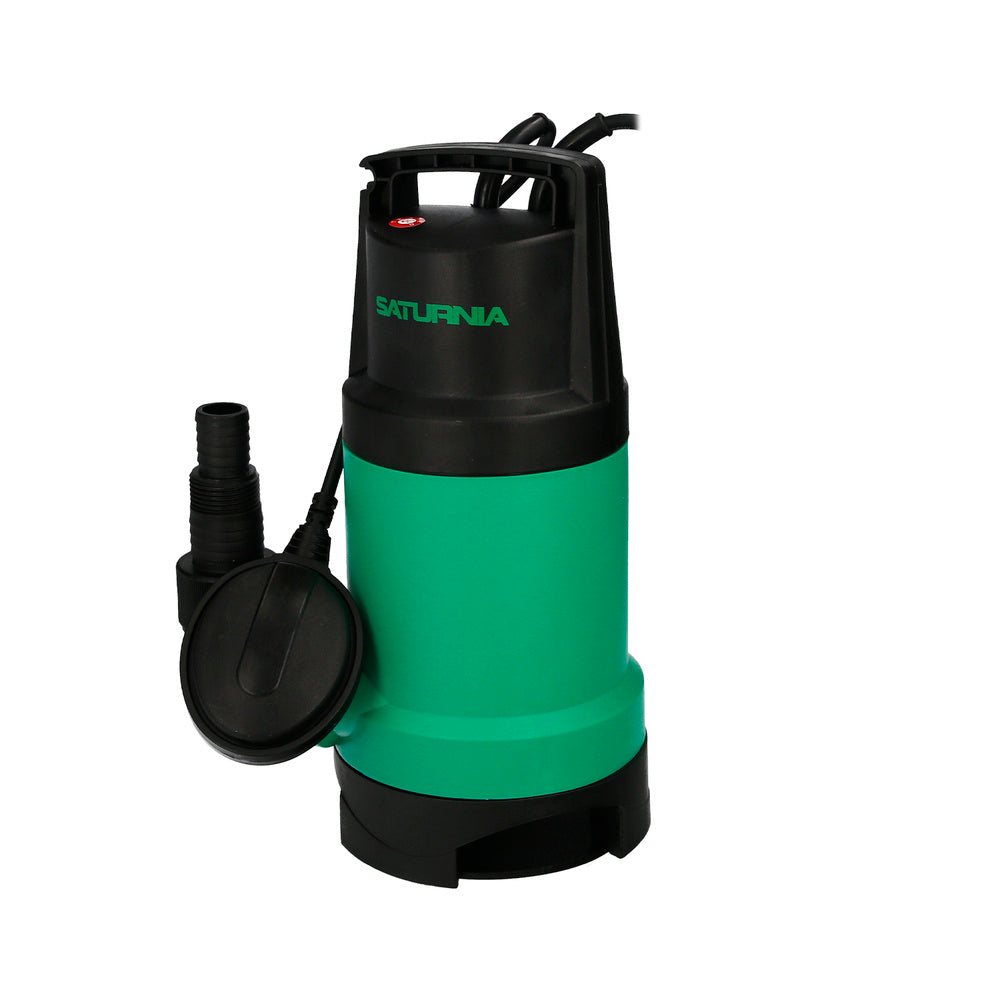 Bomba aguas sucias sumergible 950 w. 14.000 lts/hora, profundidad 7 m, elevación 10 m. Partículas max. Ø 30 mm