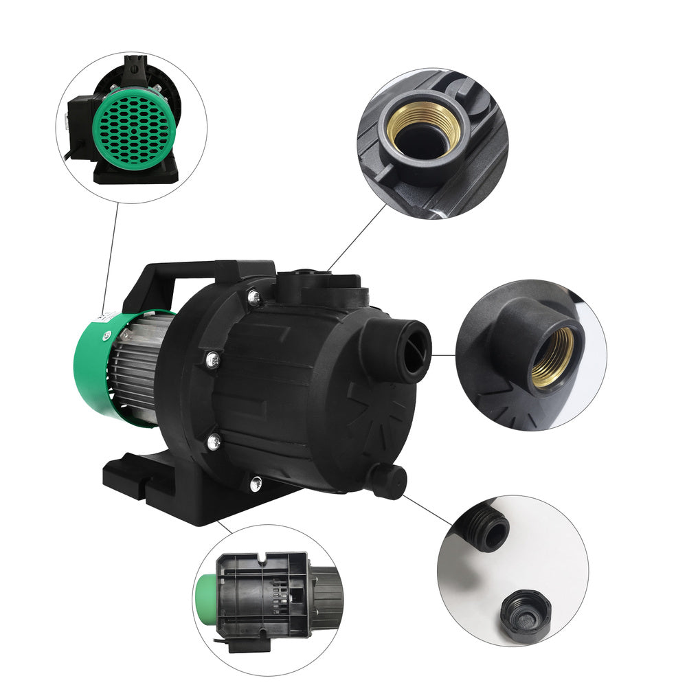 Bomba aguas limpias superficie 800 w. 3.200 lts/hora, profundidad 8 m, elevación 40 m presión max: 4,0 bares