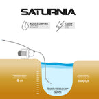 Bomba aguas limpias superficie acero inoxidable 1.300 w. 5.000 lts/hora, profundidad 8 m elevación 50 m Presión max: 5 bar