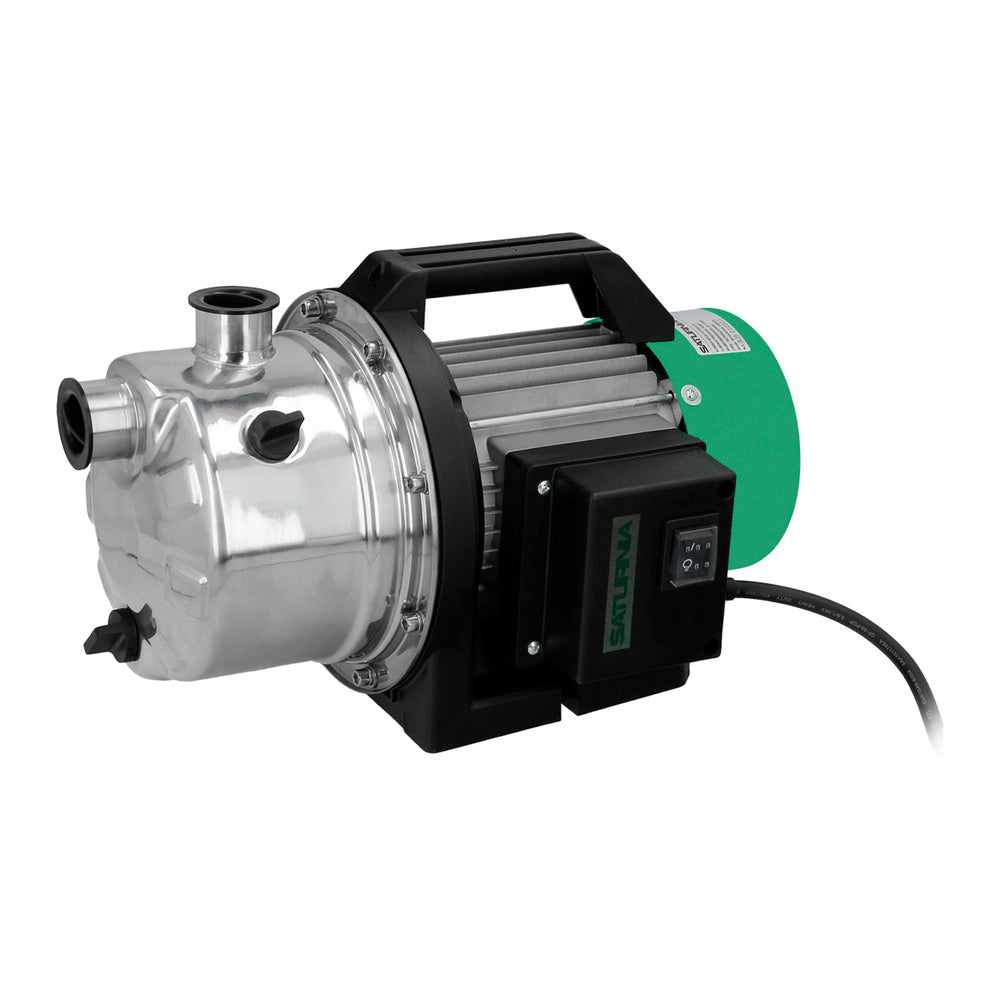 Bomba aguas limpias superficie acero inoxidable 1.300 w. 5.000 lts/hora, profundidad 8 m elevación 50 m Presión max: 5 bar