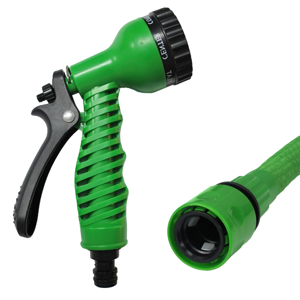 Compact expandable garden hose 5 to 15 meters with 7-pattern spray gun