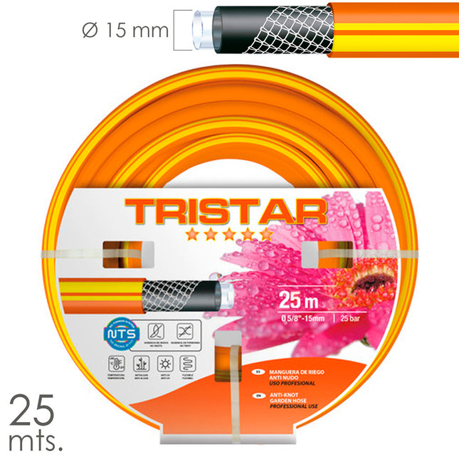 Manguera tricotado no torsion 15 mm. - 5/8" rollo 25 metros