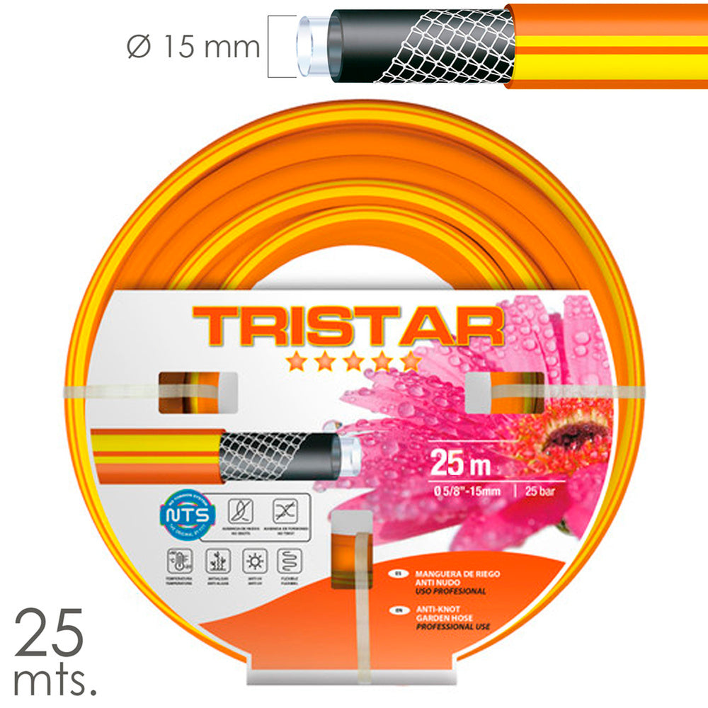 Manguera tricotado no torsion 15 mm. - 5/8" rollo 25 metros
