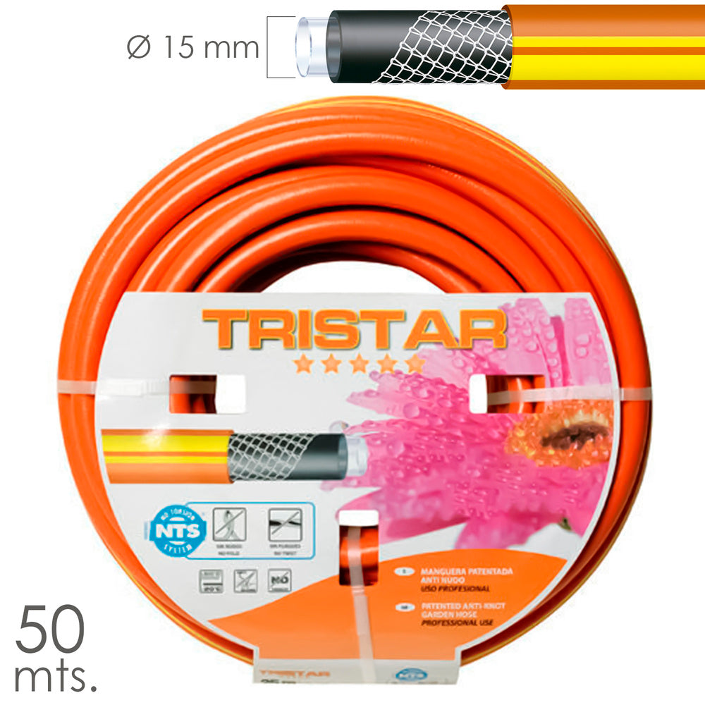 Braided non-kink hose 15 mm - 5/8" roll 50 meters