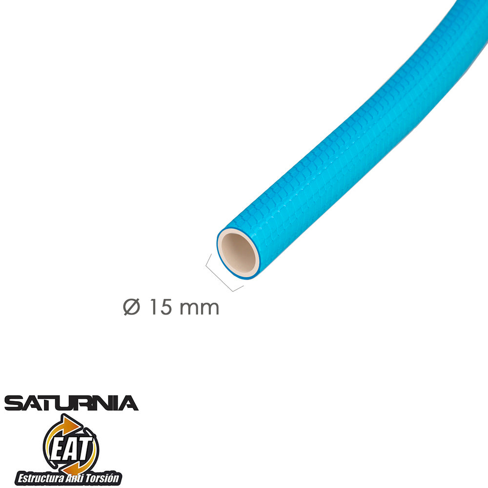 Manguera tricotada no torsion blue ø 15 mm rollo 50 metros. Manguera anti torsion, manguera sin dobleces, manguera sin nudos