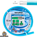 Mangueira tricotada anti-torção azul ø 15 mm rolo 15 metros. Com acessórios, mangueira anti-torção, mangueira sem vincos,