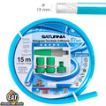 Mangueira tricotada anti-torção azul ø 19 mm rolo 15 metros. Com acessórios, mangueira anti-torção, mangueira sem vincos,