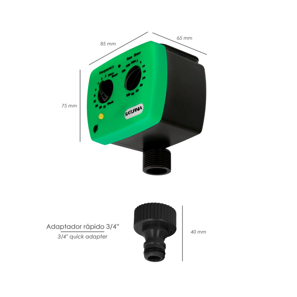 Analog/mechanical tap timer with 1 3/4" outlet
