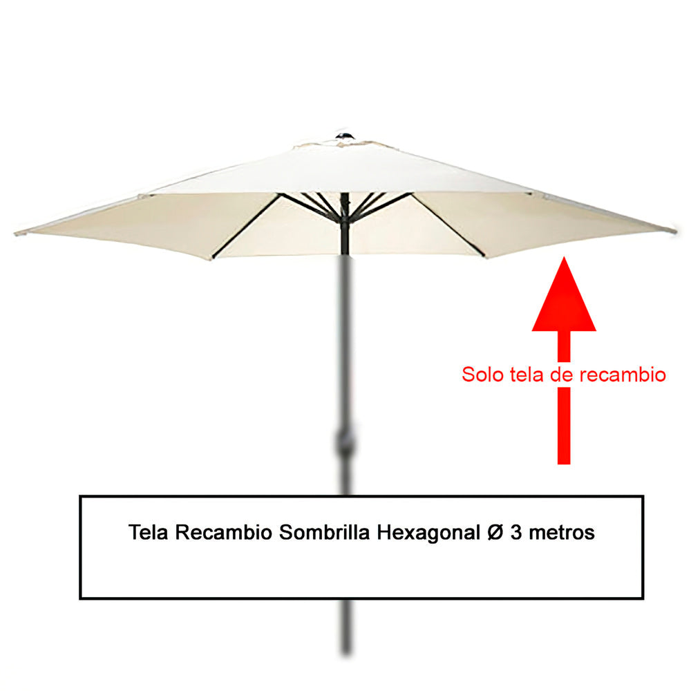 Replacement fabric for hexagonal umbrella ø 3 meters (08091050)