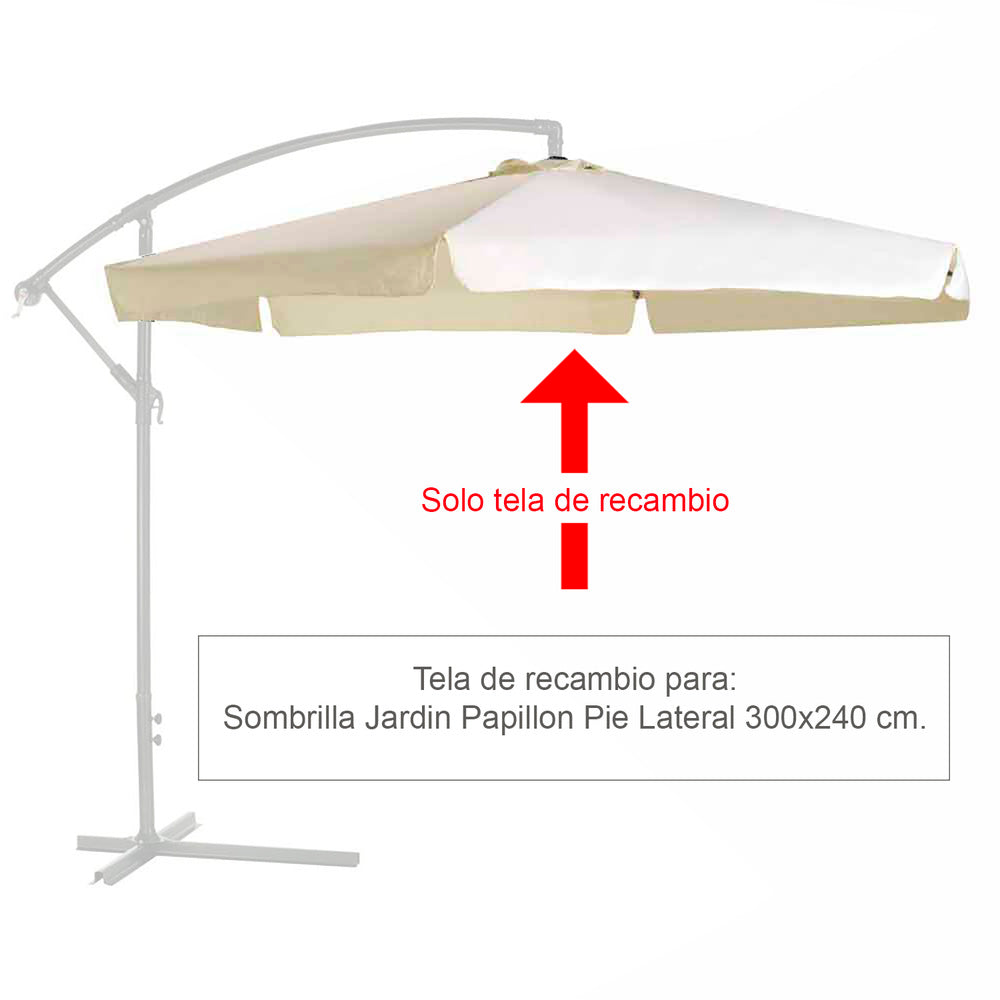 Replacement fabric for Papillon side pole parasol Ø 3 x 2.40 meters beige