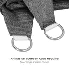 Vela de sombreamento triangular para jardim, 3,6 x 3,6 x 3,6 metros, cinzenta