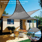 Vela de sombreamento triangular para jardim, 3,6 x 3,6 x 3,6 metros, cinzenta
