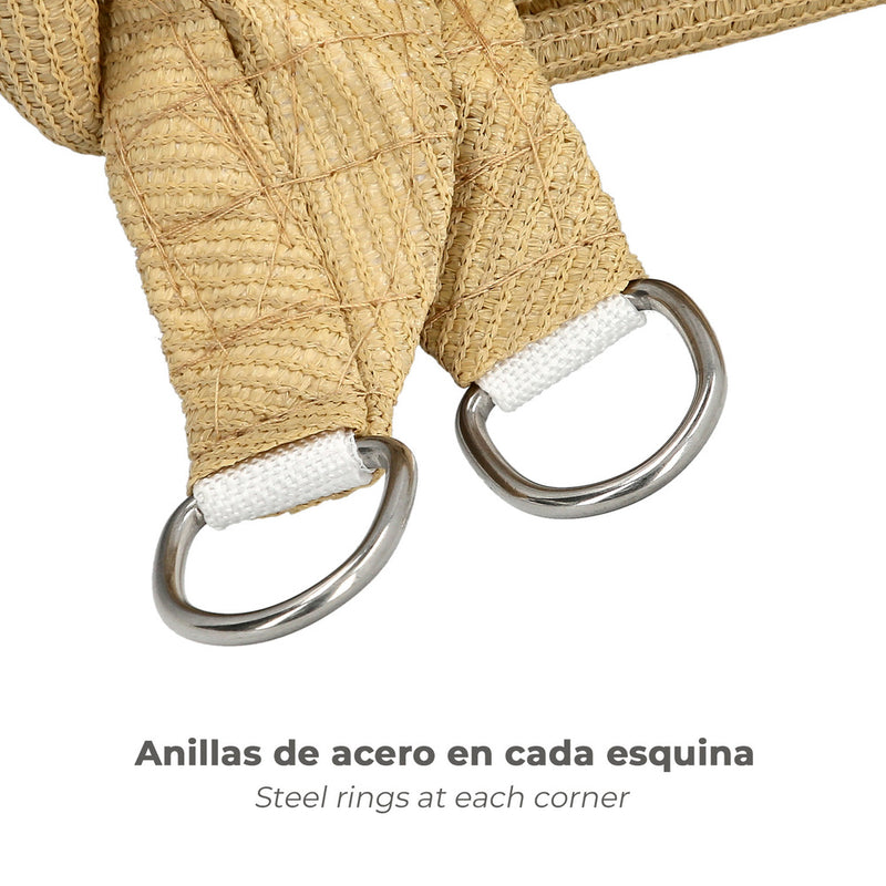 Toldo vela sombra jardín triangular beige 5,0 x 5,0 metros