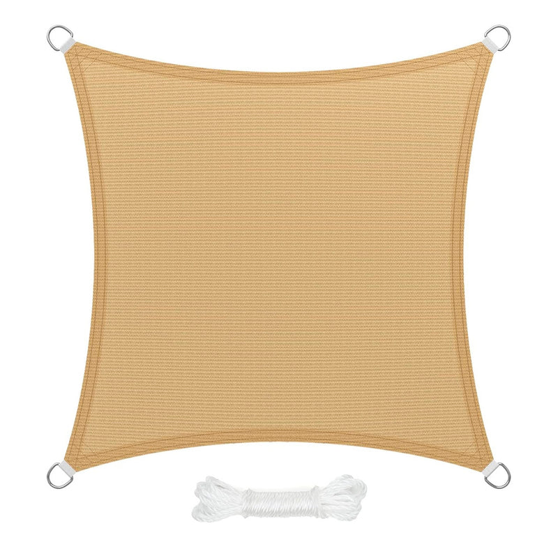 Toldo vela sombra jardín cuadrada 3,6x3,6 metros beige