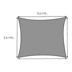 Square garden shade sail 3.6x3.6 meters beige
