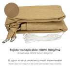 Square garden shade sail 3.6x3.6 meters beige