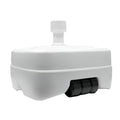 Base sombrilla polietileno con ruedas, 58x58 cm para tubos de ø 30 a ø 51 mm rellenable de agua o arena,
