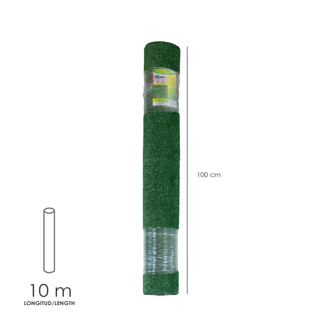 Cesped artificial 7 mm. rollo 1x10 mt. césped moqueta para interior y exterior. jardín, terraza, balcón. uso domestico