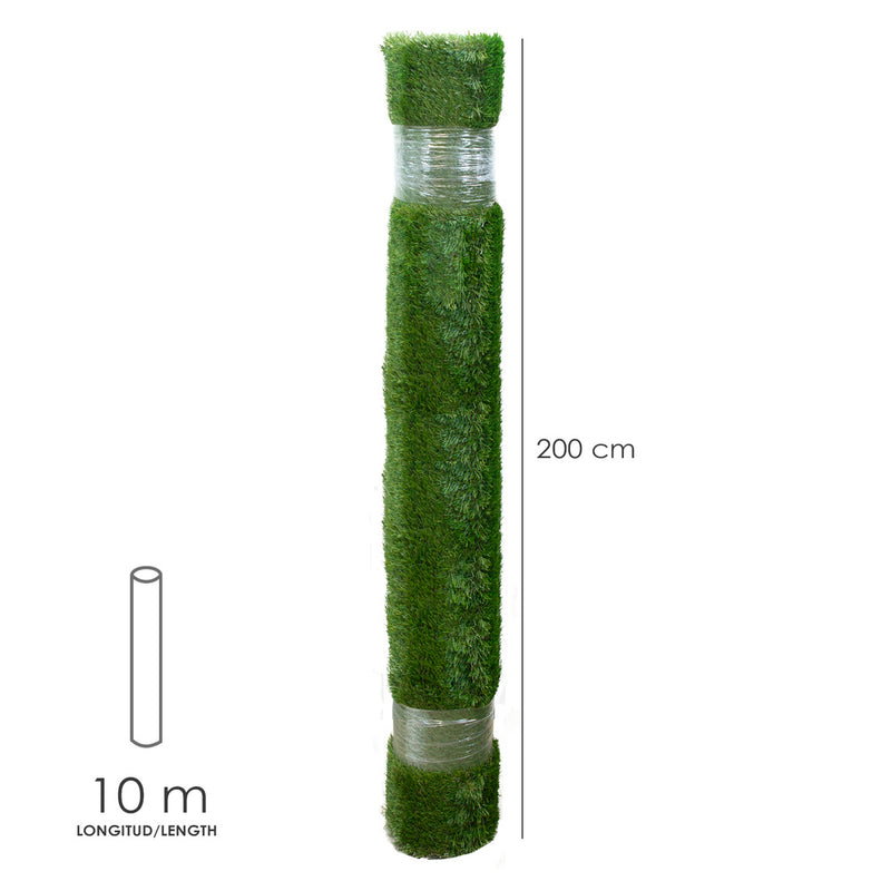 Cesped artificial 33 mm. rollo 2x10 metros. césped moqueta para interior y exterior. jardín, terraza, balcón. uso domestico