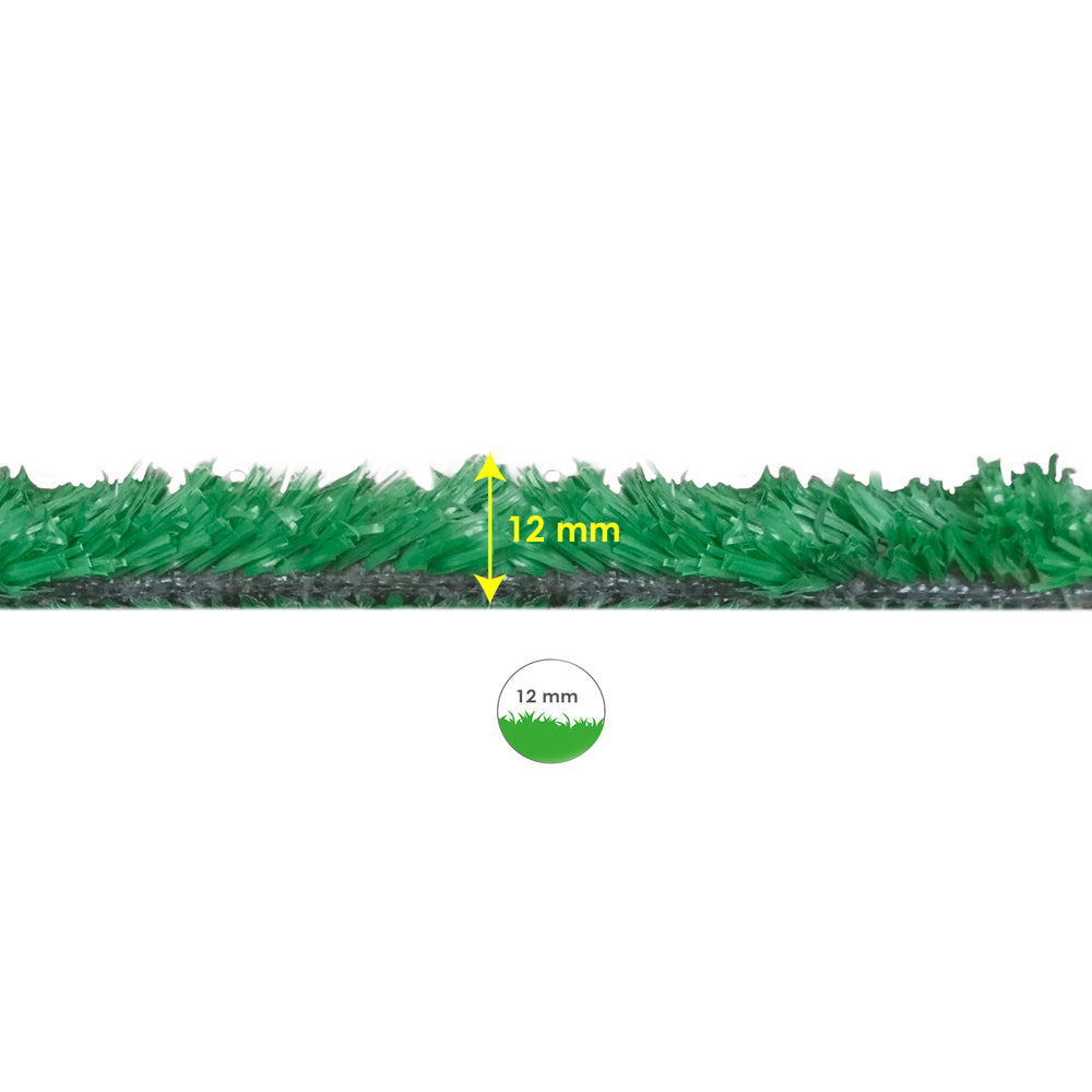 Artificial turf 12 mm roll 1x10 meters. Carpet grass for indoor and outdoor use. Garden, terrace, balcony. Domestic use.
