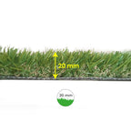 Artificial turf 20 mm roll 2x10 meters. Carpet grass for indoor and outdoor. Garden, terrace, balcony. Home use.