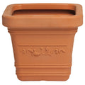 Vaso quadrado Saturnia em resina, cor terracota, resistente, ideal para exterior, 40x40cm