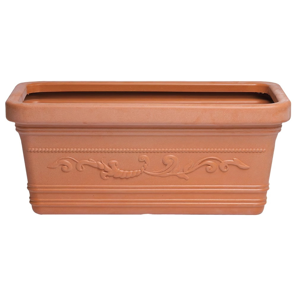 Saturnia rectangular resin planter, terracotta, resistant, ideal for outdoors, 80x40cm