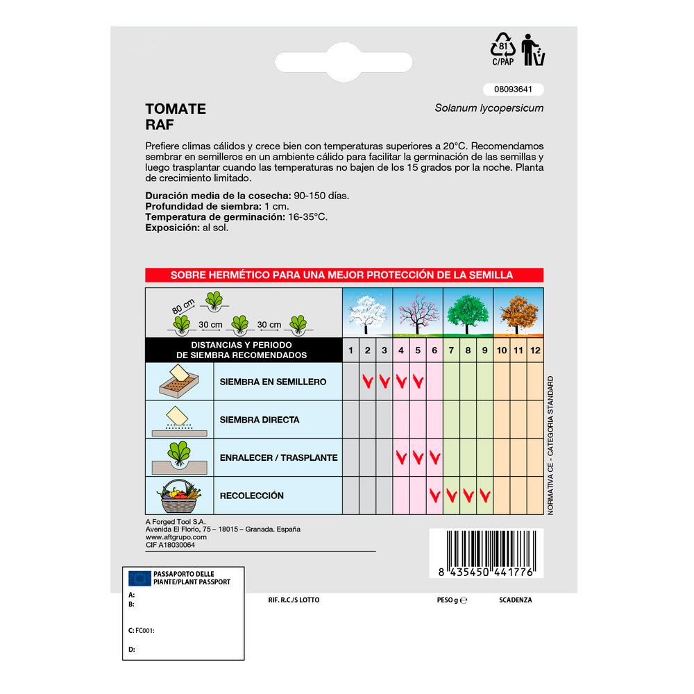 Raf tomato seeds (1.5 grams) vegetable seeds, horticulture, gardening, kitchen garden seeds.