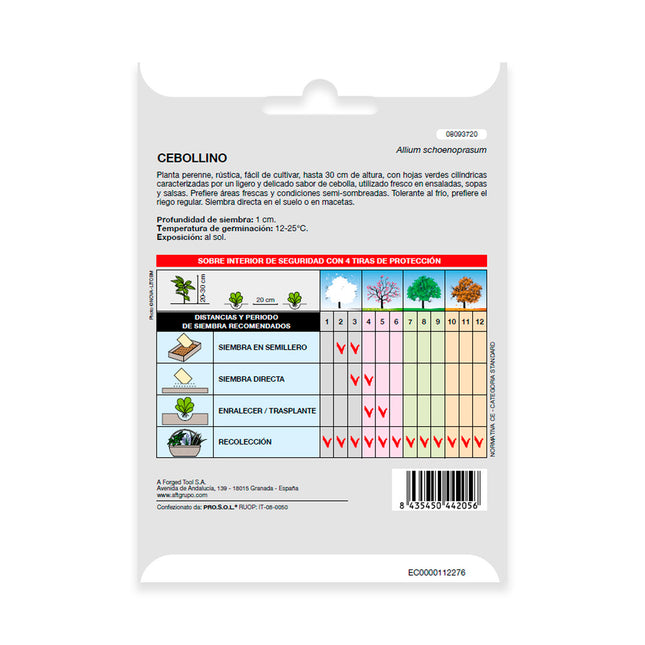 Semillas aromaticas cebollino (1 gramo) horticultura, horticola, semillas huerto