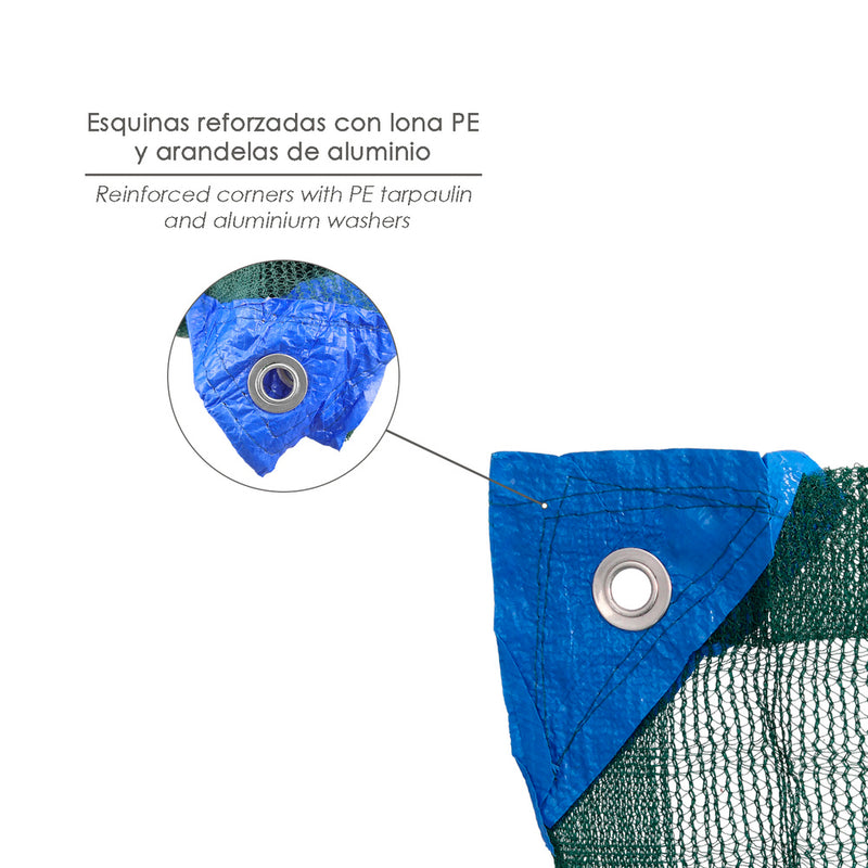 Mantas aceituna 5 x 10 metros. multiusos 100% hdpe gramaje 90 gr/m2. reforzada, con ojales, mantos aceituna, fardos aceituna,
