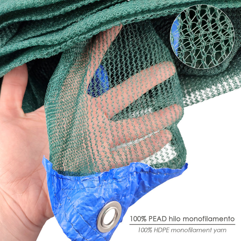 Mantas aceituna 5 x 10 metros. multiusos 100% hdpe gramaje 90 gr/m2. reforzada, con ojales, mantos aceituna, fardos aceituna,