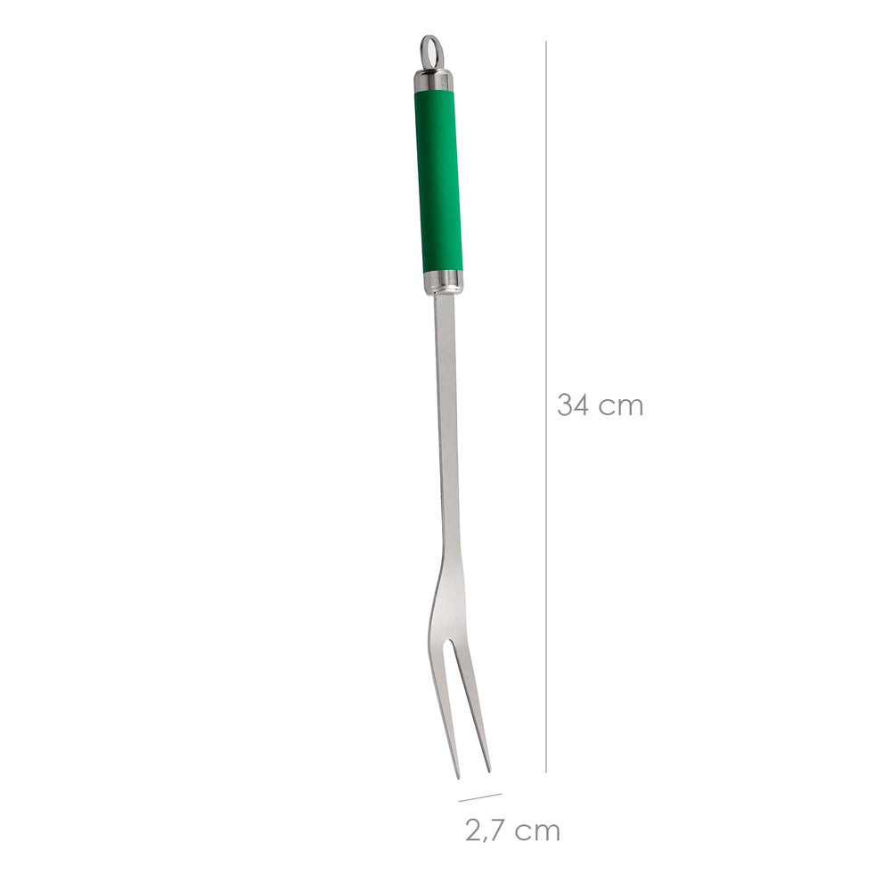 Conjunto de 3 acessórios para churrasco (espátula, pinça e garfo) 34,5 cm