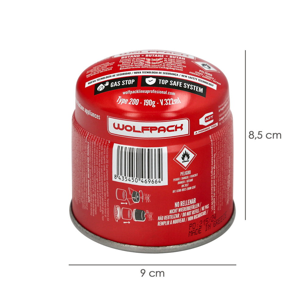 Gas cartridge 0.190 kg CE EN417