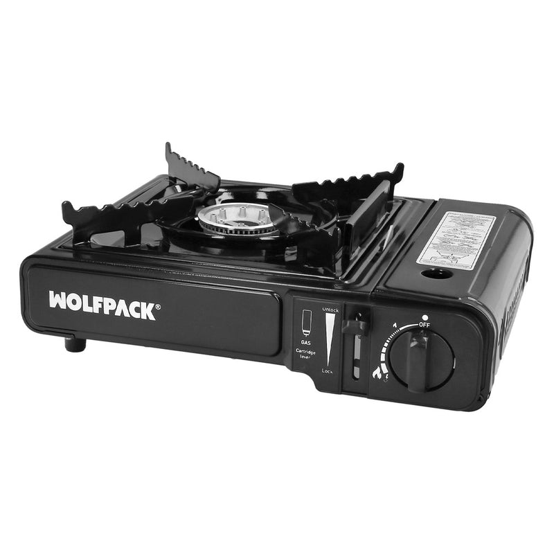 Cocina gas inoxidable a cartucho con maletin, cocina portatil, cartuchos gas 230 gramos. certificacion EN 17476/2021