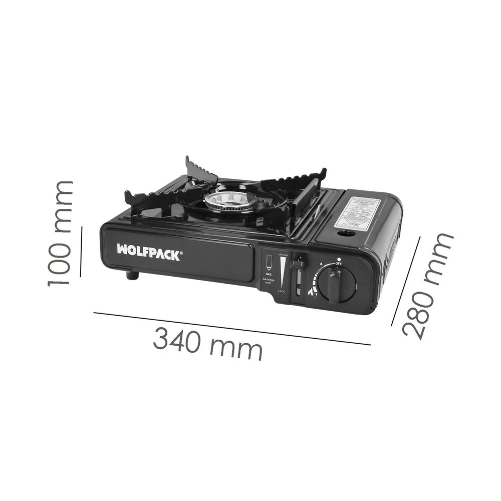 Stainless steel gas stove with case, portable stove, 230 gram gas cartridges. Certification EN 17476/2021