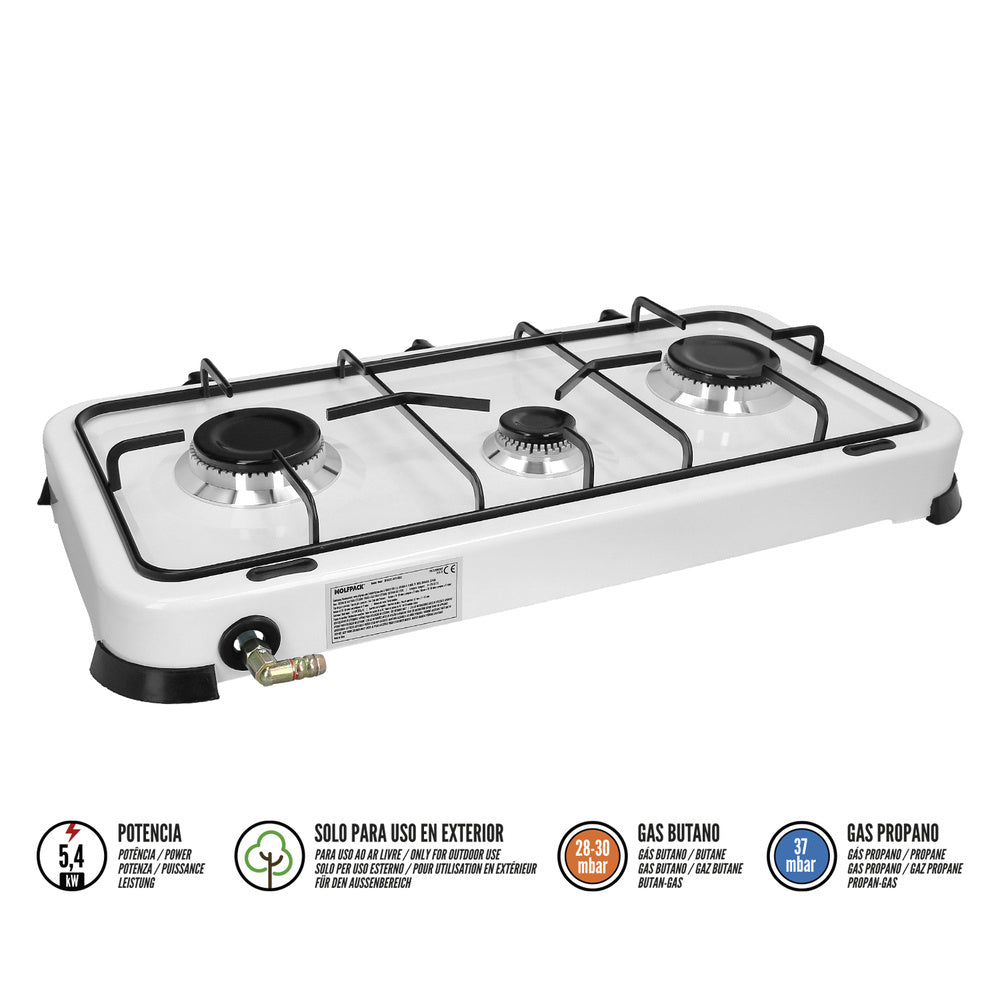Gas cooktop 3 burners power 5.4 kW.