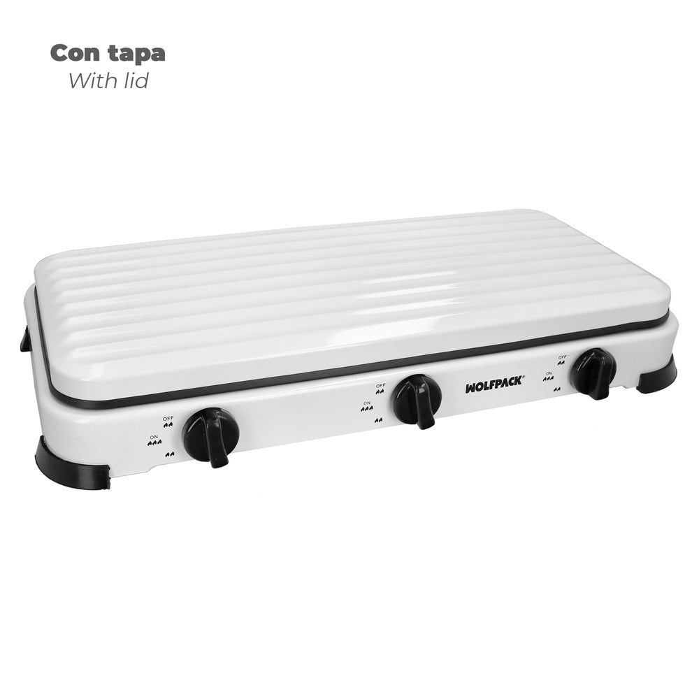 Cocina gas 3 fuegos potencia 5,4 kw.