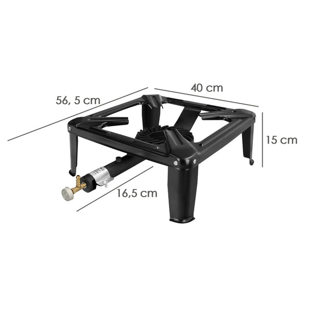 Hornillo gas 4 pies 40x40 cm. potencia 7.000 watts