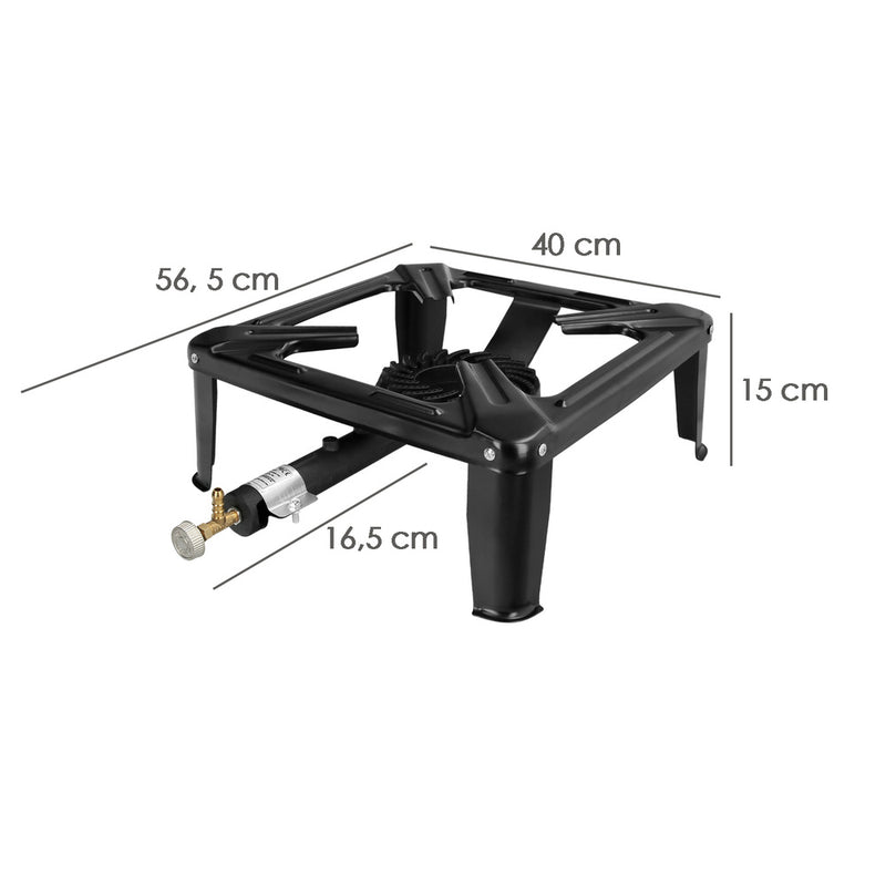 Hornillo gas 4 pies 40x40 cm. potencia 7.000 watts