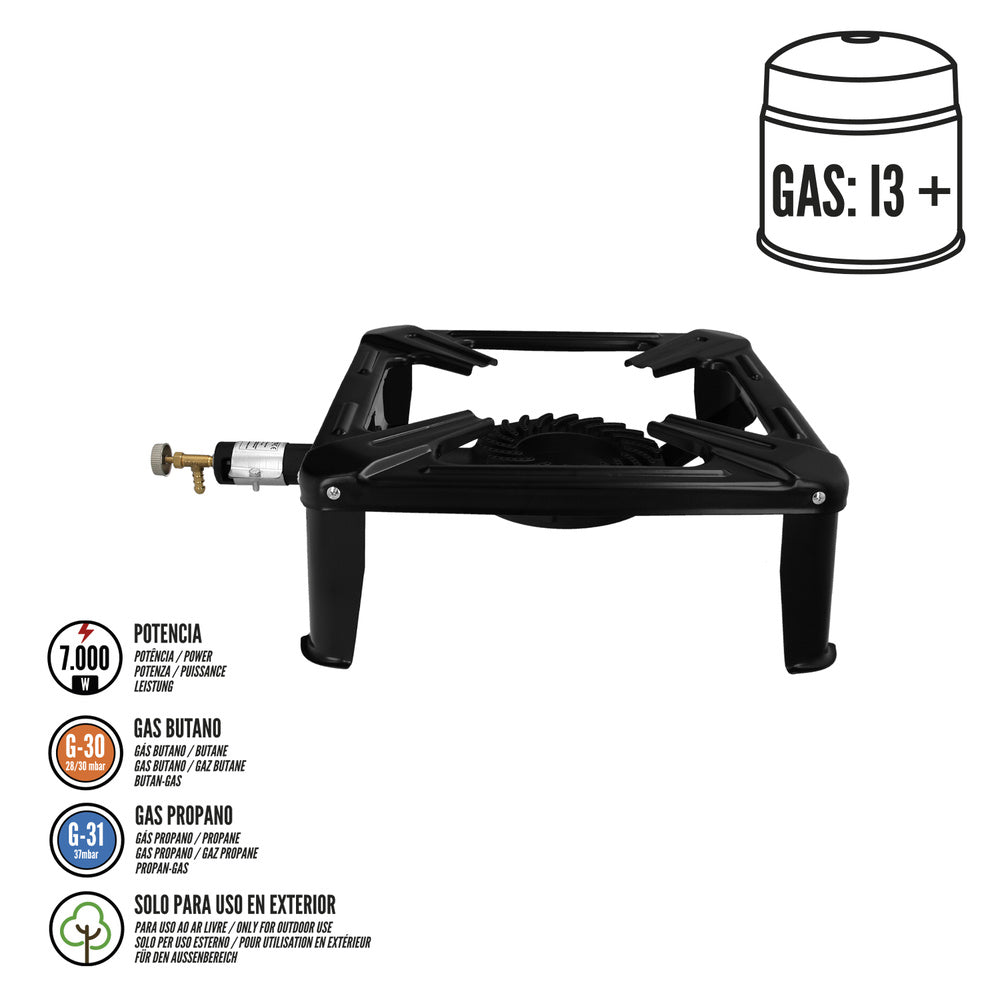 Gas stove 4 feet 40x40 cm power 7,000 watts.