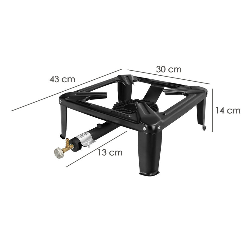 Hornillo gas 4 pies 30x30 cm. potencia 4.000 watts
