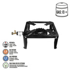 Hornillo gas 4 pies 30x30 cm potencia 4.000 watts.